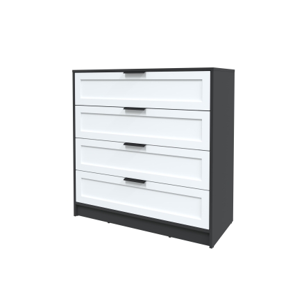 Kомод Тренд КТ-К100 (Антрацит ЛДСП/ Белый ЛМДФ) Ш1000 В1020 Г451